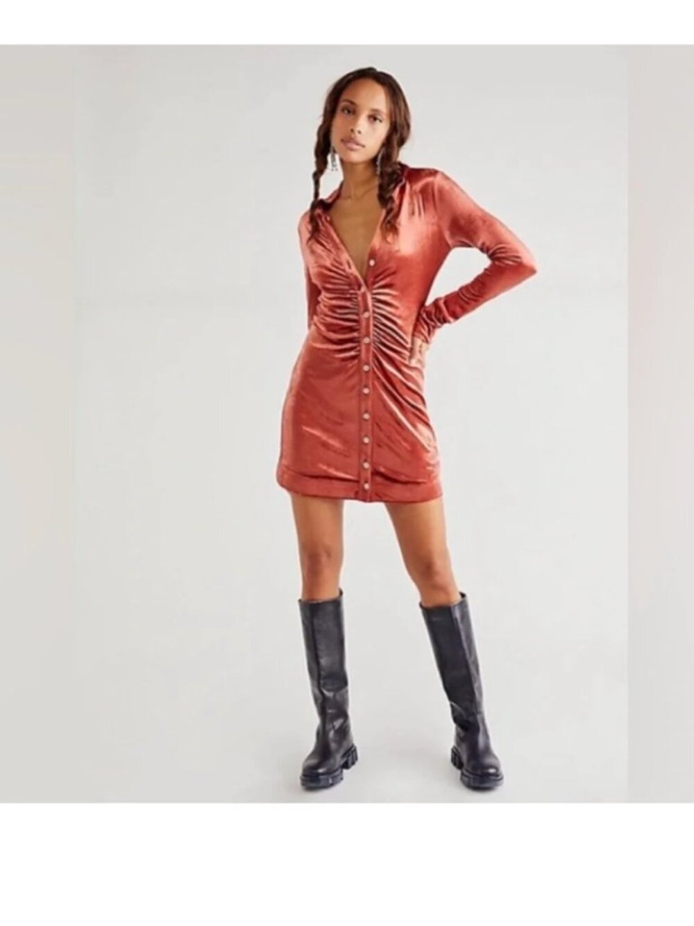 Free People Shayla Velvet Mini Dress